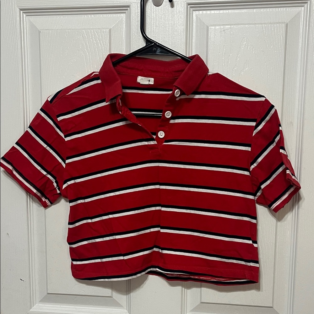 Garage Red and White Striped Kids Polo